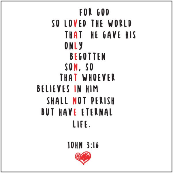 tshirts-john316-square.jpg John 3:16 Valentine T-shirt - White