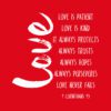 tshirts-love-red-square.jpg 1 Corintians 13 Love Never Fails T-shirt - Red