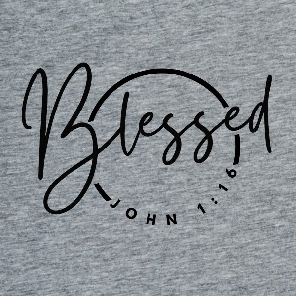 Blessed Circular JHN1-16 Grey (2) Christian Apparel T-Shirt Blessed Rec John1-16