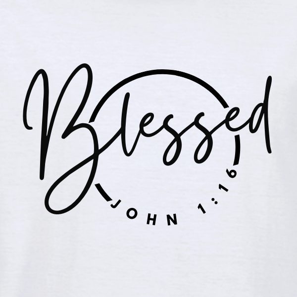 Blessed Circular JHN1-16 White (2) Christian Apparel T-Shirt Blessed Rec John1-16