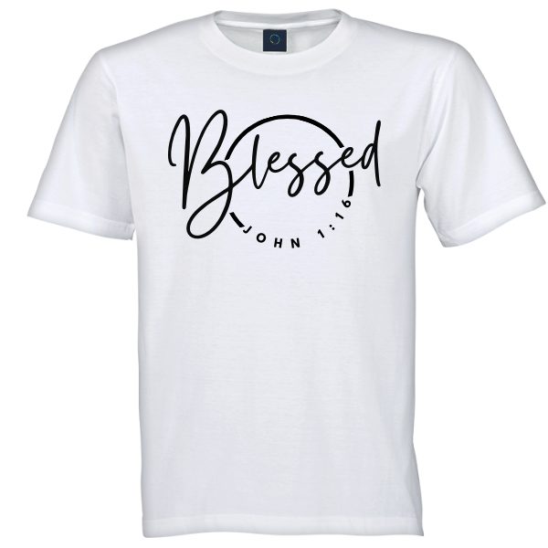 Blessed Circular JHN1-16 White Christian Apparel T-Shirt Blessed Rec John1-16