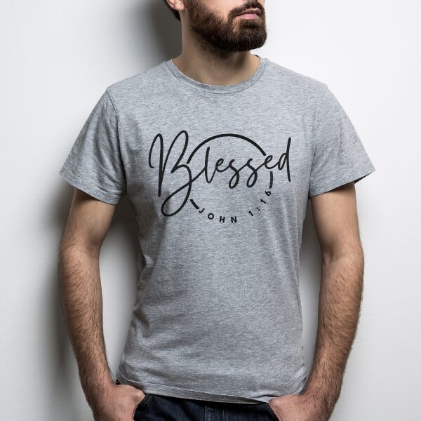 Blessed Circle JHN1-16 Grey (3) Christian Apparel T-Shirt Blessed Rec John1-16