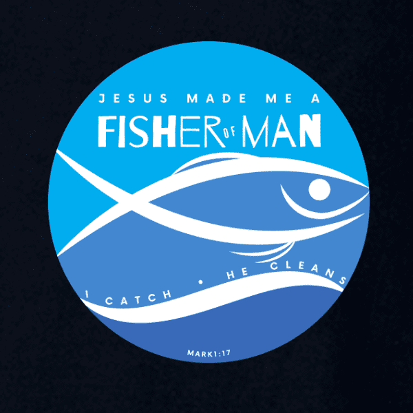 Fisher of Man MK1-17 Black (2) Christian Apparel T-shirt Fisher of Man Mark 1:17