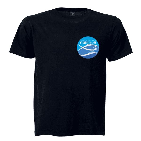 Fisher of Man MK1-17 Black Christian Apparel T-shirt Fisher of Man Mark 1:17