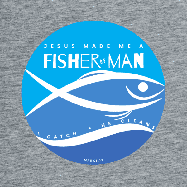 Fisher of Man MK1-17 Grey (2) Christian Apparel T-shirt Fisher of Man Mark 1:17