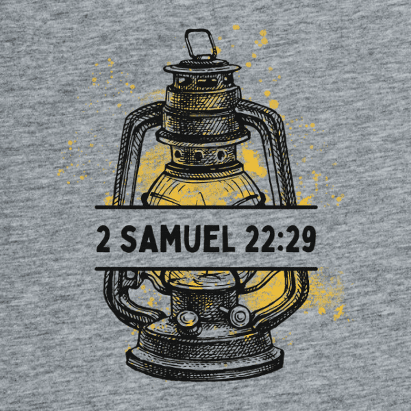 His Guiding Light 2SAM22-29 Grey (2) Christian Apparel T-shirt His Guiding Light 2 Samuel 22-29
