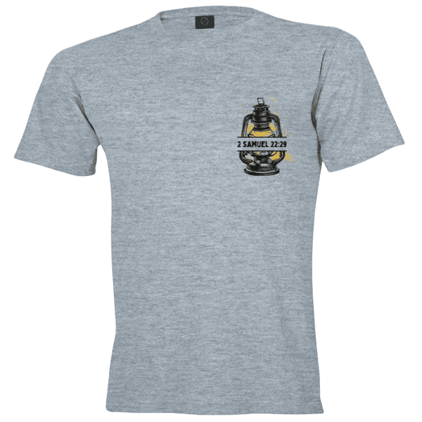 His Guiding Light 2SAM22-29 Grey Christian Apparel T-shirt His Guiding Light 2 Samuel 22-29