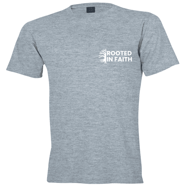 Rooted in Faith COL2-6-7 Grey Christian Apparel T-shirt Rooted in Faith Colossians 2:6-7