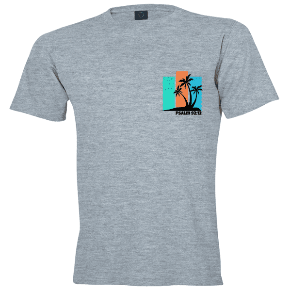 The Palm PS92-12 Grey Christian Apparel T-shirt The Palm Psalm 92:12
