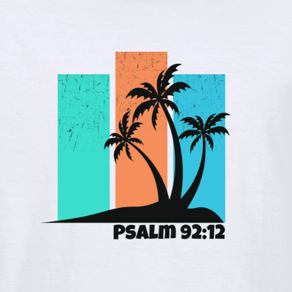 The Palm PS92-12 White (2) Christian Apparel T-shirt The Palm Psalm 92:12