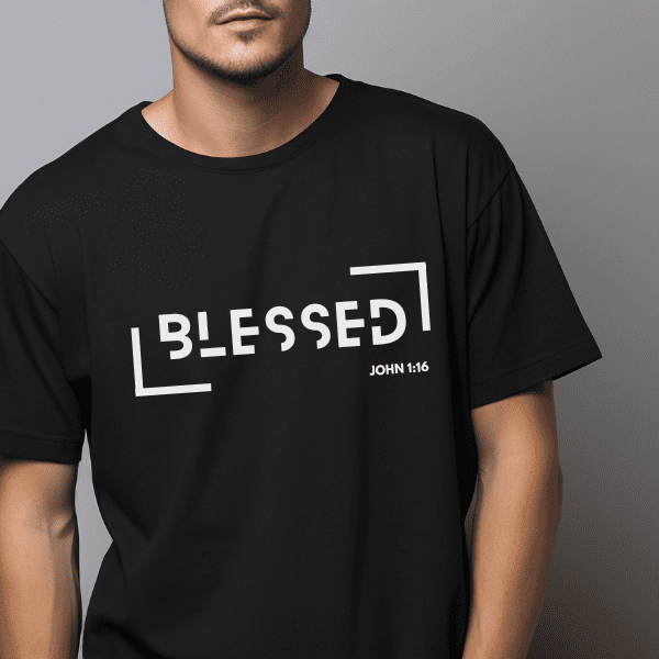 Christian Apparel T-Shirt Blessed Rec John1-16