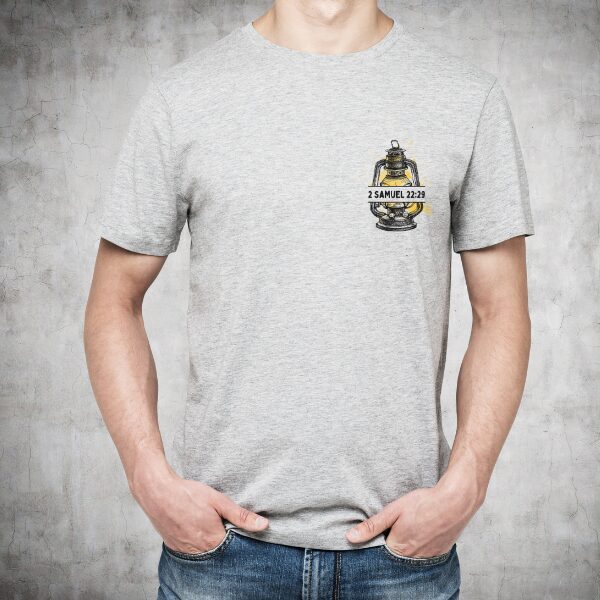 His Guiding Light 2SAM22-29 Grey (3) Christian Apparel T-shirt His Guiding Light 2 Samuel 22-29
